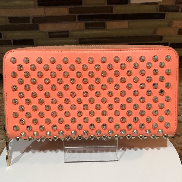 Christian Louboutin Panettone Studded Leather Zip Around Wallet 😍🔥🧡 - Picture 17 of 17
